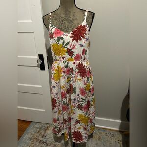 Old Navy Floral Maxi Dress with Pink and Yellow Accents